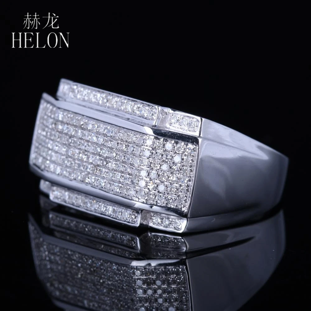 HELON, Стерлинговое Серебро, 925, Круглый,, натуральный бриллиант, для свадьбы, хорошее кольцо, для помолвки, усадьба, кольцо, мужские ювелирные изделия