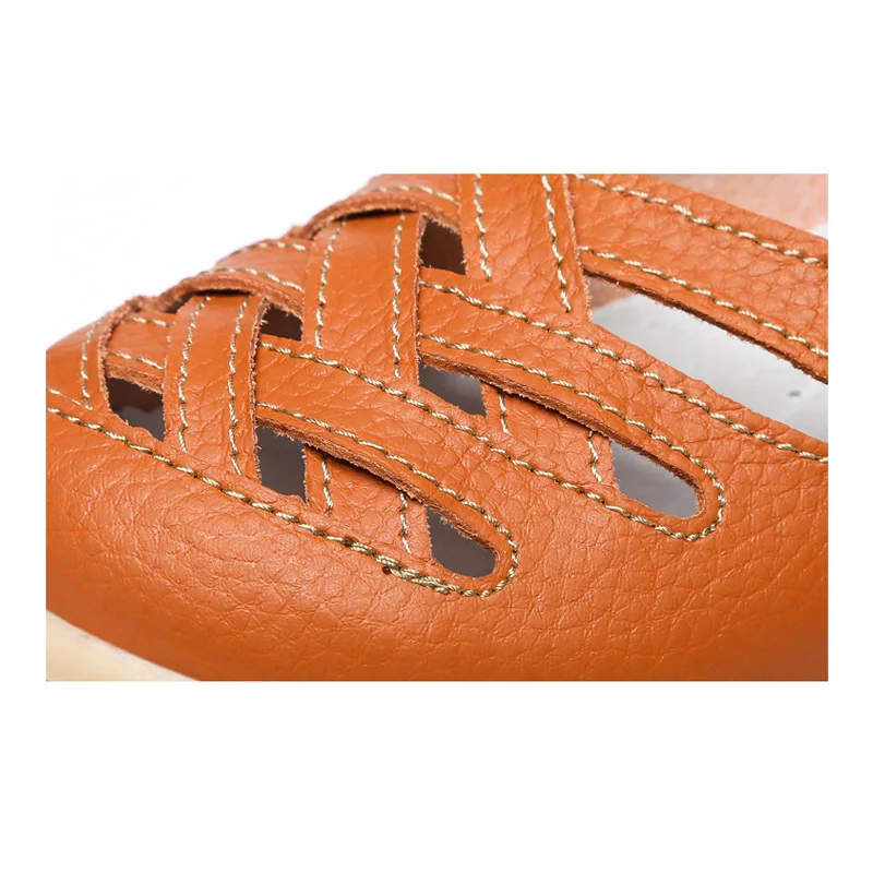 

Genuine Leather Summer Women Flats Shoes 2021 Casual Shoes Breathable Ladies Loafers party Platform Women's Footwear