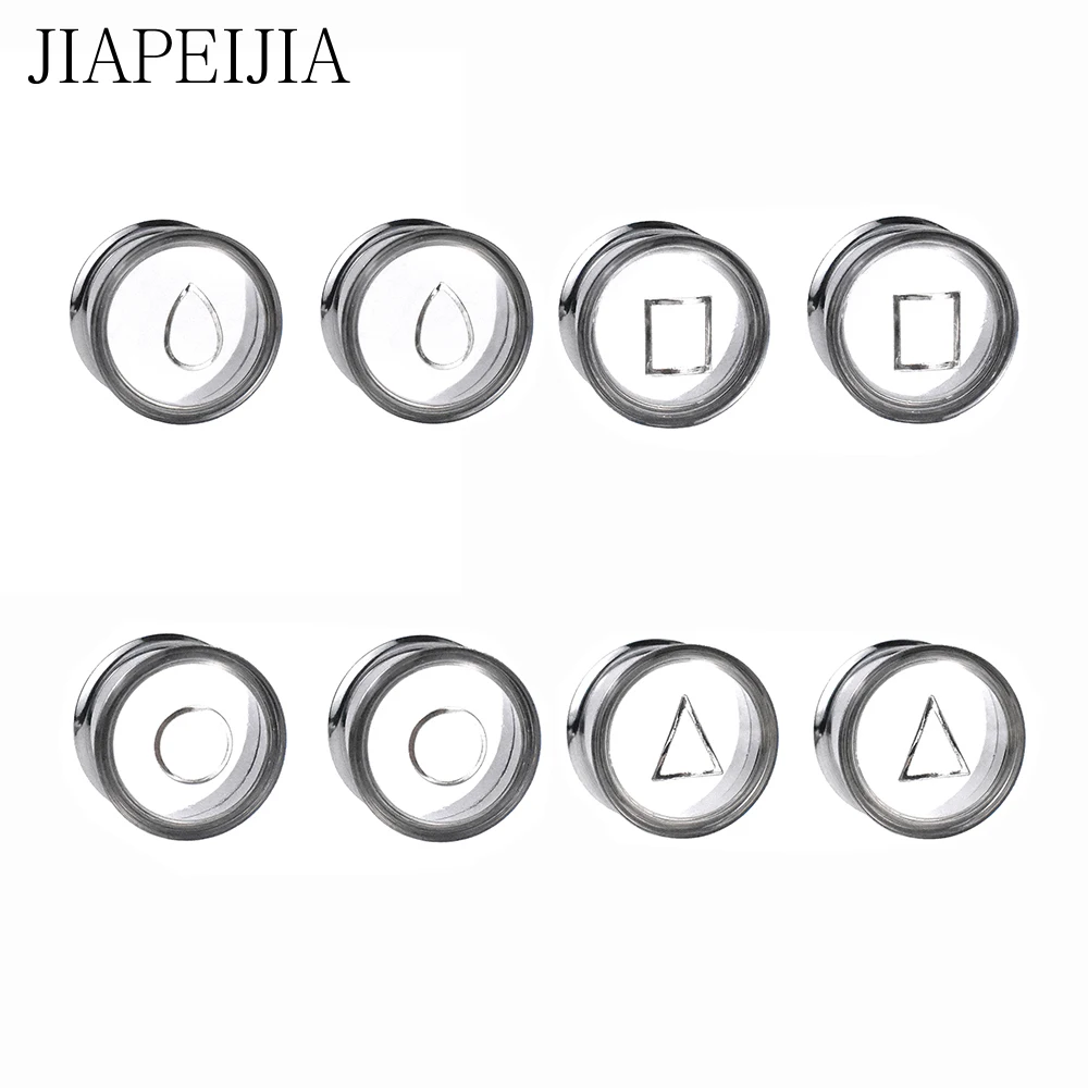 

Geometric Pattern Stainless Steel Ear Gauges Plugs Tunnels Stretching Kit Screw on Double Flared Expander 8-30mm