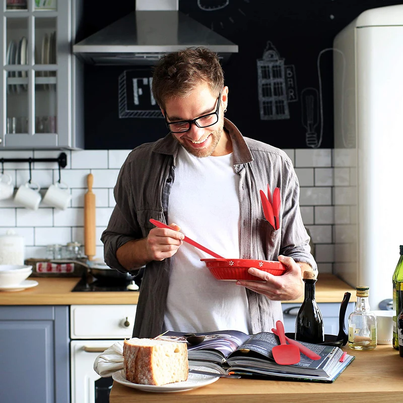 Набор силиконовых шпателей 6 шт антипригарных жаростойких кондитерских