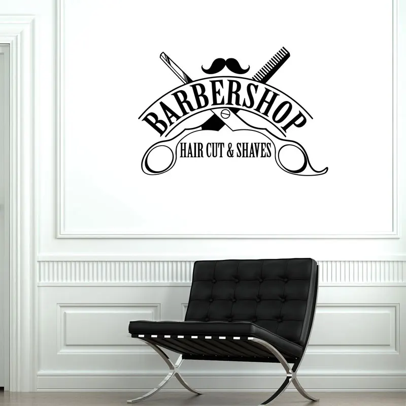 Парикмахерская стрижка бритые наклейки для салона виниловые Декорации
