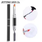 Двухсторонний двусторонний инструмент для ногтей 2 в 1, ручка для ногтей, щетка для полигеля для ногтей и захват геля из нержавеющей стали, цветная Цветочная Кисть