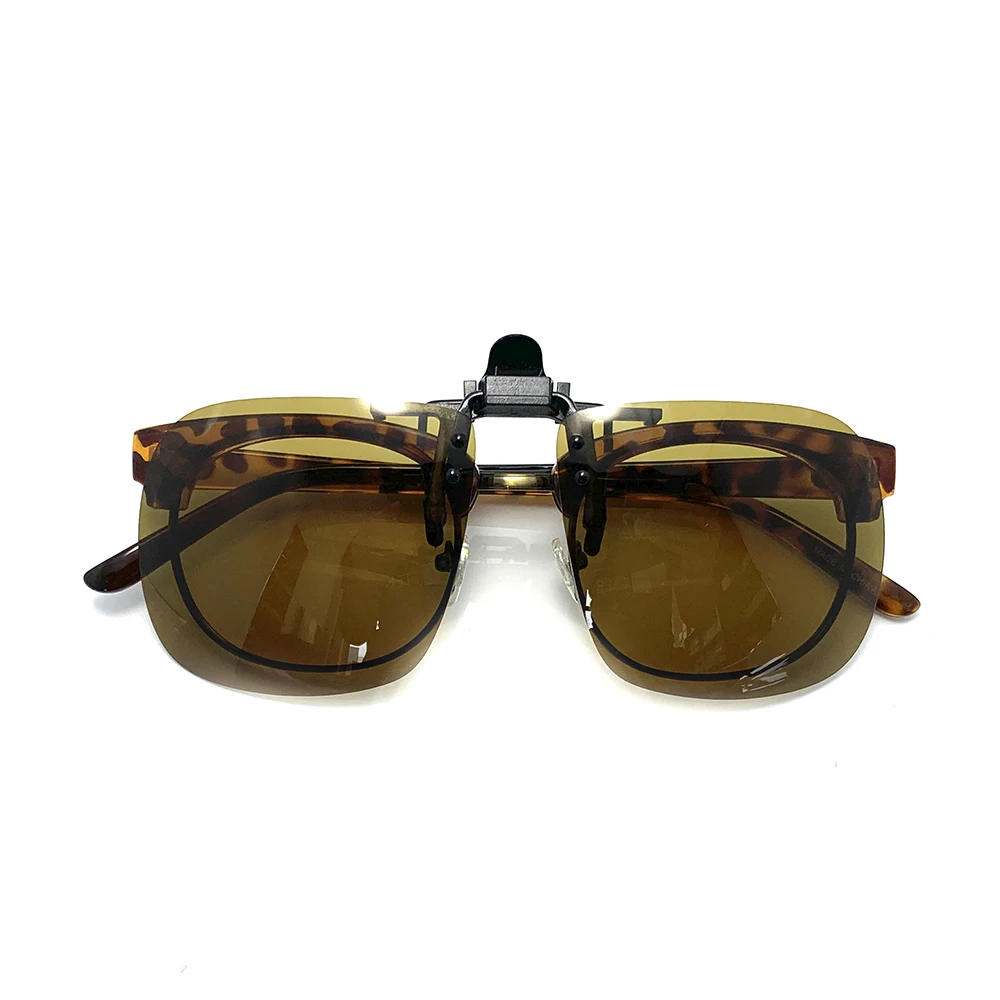Солнцезащитные очки с зажимом зеркальные градиентные цветные пленочные линзы