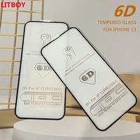 litboy 6d full cover tempered glass on the for iphone 11 12 13 pro xs max xr x clear screen protector for iphone 12 13 mini capa