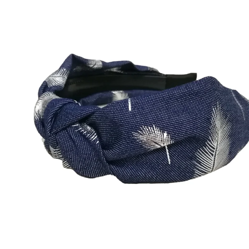 Женская джинсовая повязка для волос на осень и зиму Спортивная эластичная лента