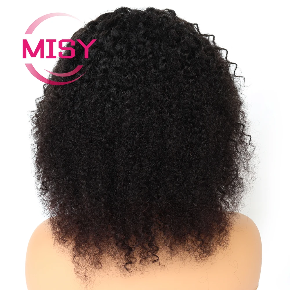 

Afro Kinky Curly Wig Human Hair 4X4 Lace Closure Wigs Middle Part Nature Hair Mongolian Kinky Curly Wig 180% Density
