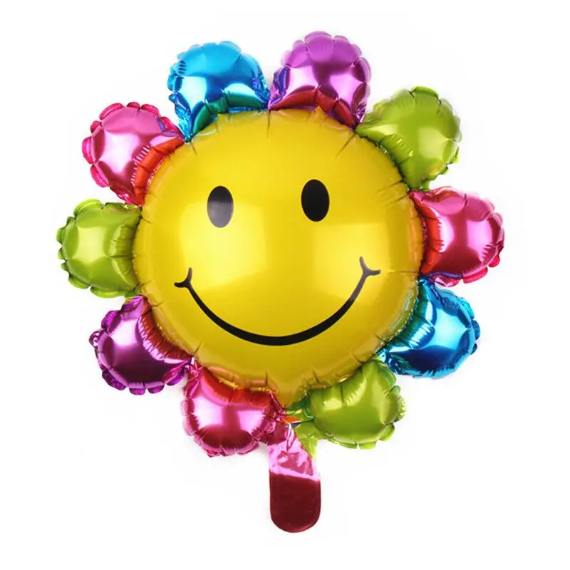 

Wholesale Mini sun smile Sunflower Foil Balloons Birthday Wedding Celebration Decor cartoon Balloons Event Party Supplies