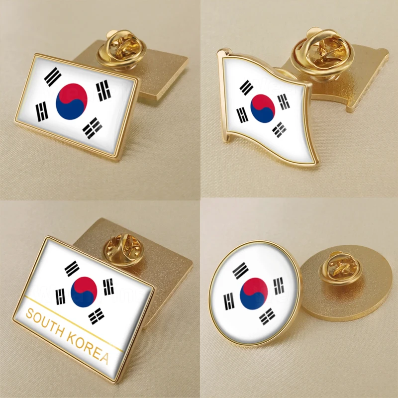 

Coat of Arms of South Korea Korean Map Flag National Emblem National Flower Brooch Badges Lapel Pins