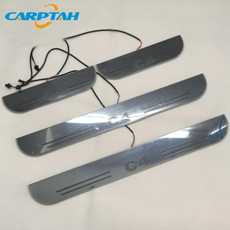 CARPTAH отделка педали автомобиля наружные части светодиодный порог Накладка дорожка динамический стример светильник для Citroen C4