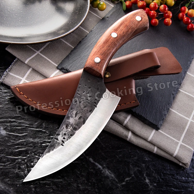 

Hand-forged stainless steel butcher knife slicing knife boning knife meat cleaver outdoor cooking knife