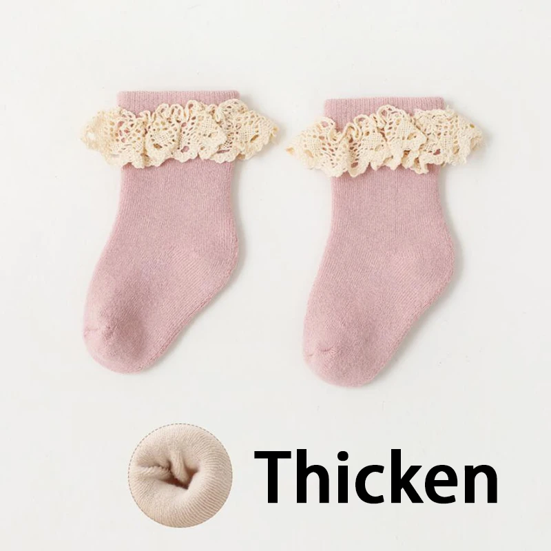 Calcetines de algod&oacute;n de encaje para beb&eacute;s, toalla para ni&ntilde;as, calcetines tobilleros de ni&ntilde;os, calcet&iacute;n c&aacute;lido para el suelo de beb&eacute;, novedad de invierno-5