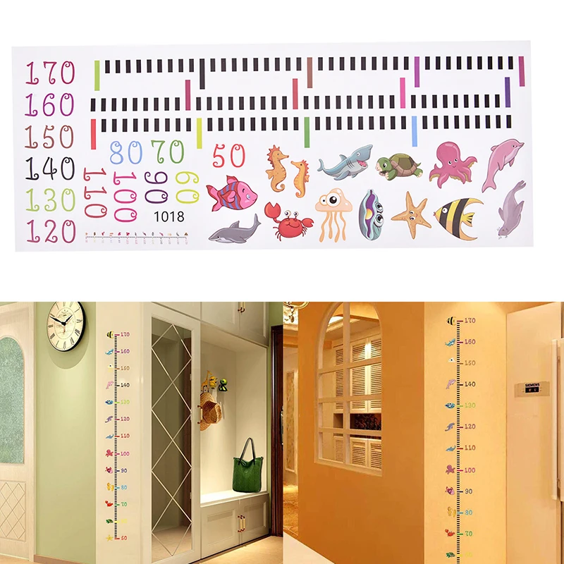 1 x детская Таблица для измерения роста мультяшная наклейка животное на стену |