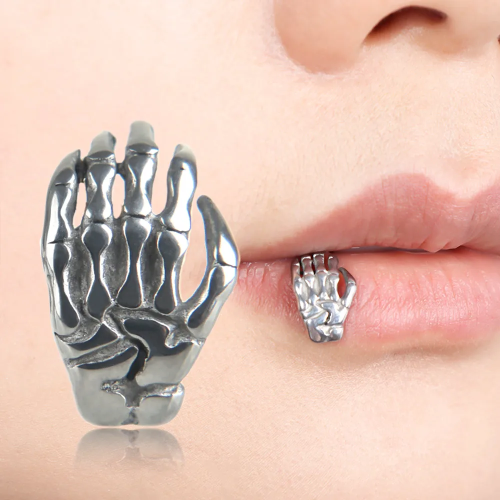 Скелет ладони для носа и губ кольцо дьявол расширитель пирсинга ювелирные