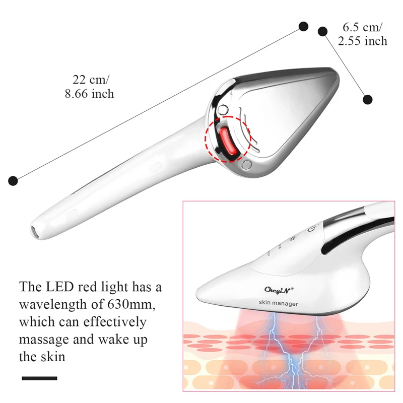 

Microcurrent Hot Compress Skin Iron Facial Wrinkle Remover Skin Tightening Massager Face Lifting Double Chin Remover Cordless