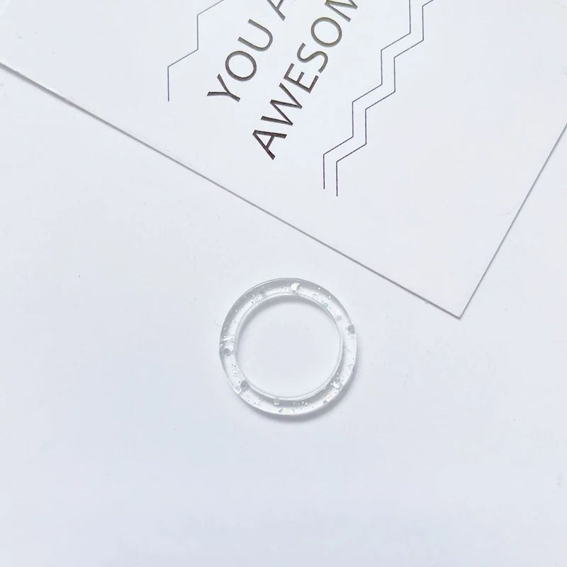 

2021 New Trendy Transparent Resin Acrylic Colourful Geometric Round Rings Leopard Print for Women Jewelry Party Gifts