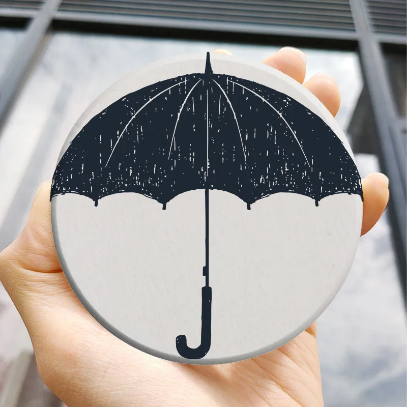 

Diatom Mud Printed Cup Coaster Art Craft Waterproof Mat Bamboo Agate Coasters Glass And Cork Coaster Silicone Anime Cup Coaste