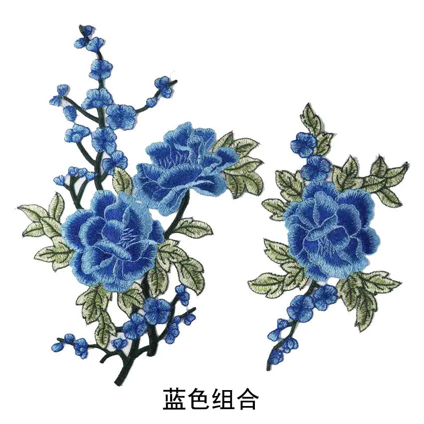 

2pc/Set Embroidery Rose Flower Patch Applique diy Crafts Stiker for Jeans Hat Bag Clothes Accessories Badges(Sew On or Iron On)
