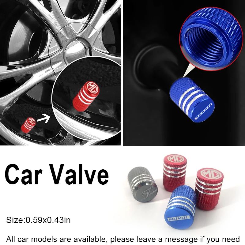 

4pcs Car Round Valve Laser Metal Auto Parts for Lada Vesta Priora Granta 2107 Sw Cross Niva Laika 4x4 2105 1991 Car Accessories