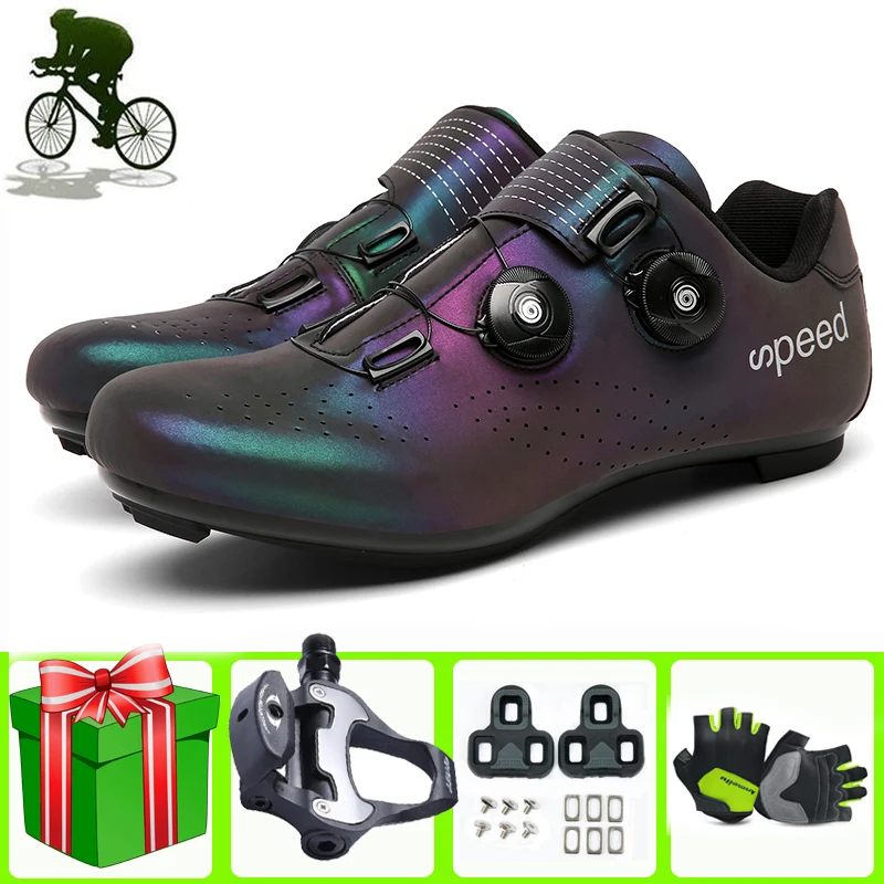 

Road Cycling Shoes Add Pedals Glassess Men Sapatilha Ciclismo Bike Ultralight Self-locking Bicycle Sneakers Women Racing Shoes