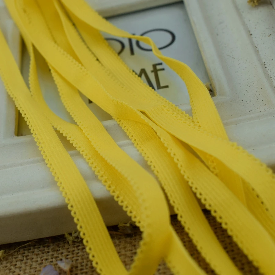 Ярко-желтые кружевные эластичные ленты #1476 8 ярдов/комплект украшают детскую