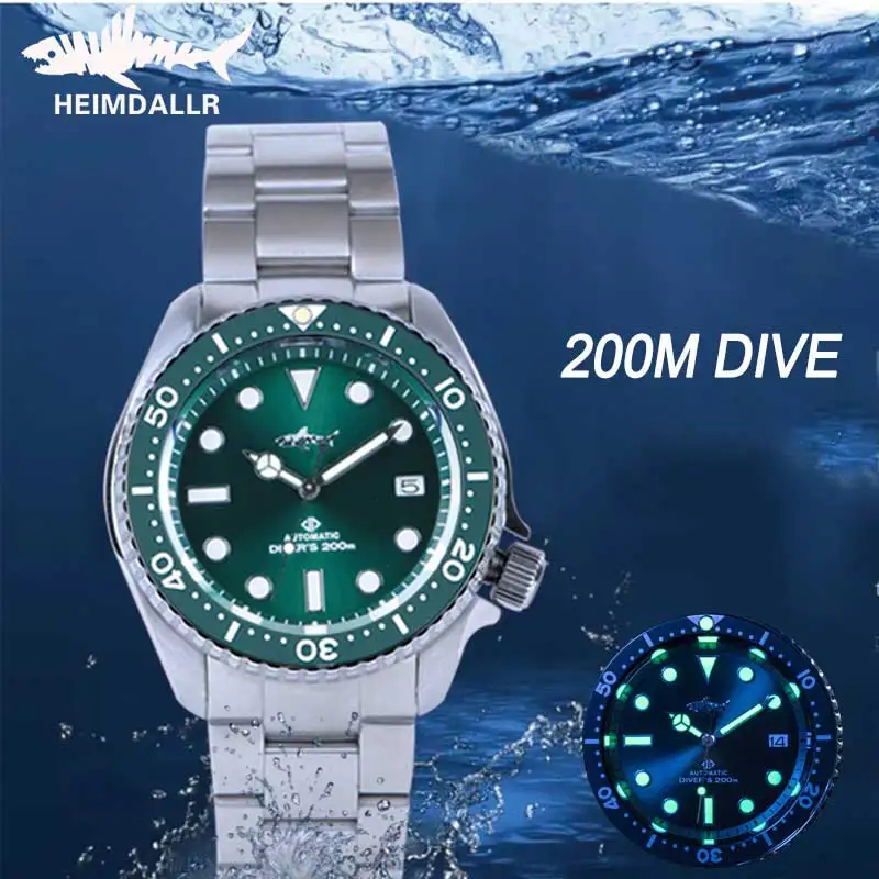 

Heimdallr Men's Automatic Diving Watch Sharkey SKX007 Sapphire Crystal Luminous 200M Waterproof Japan NH35A Mechanical Watches