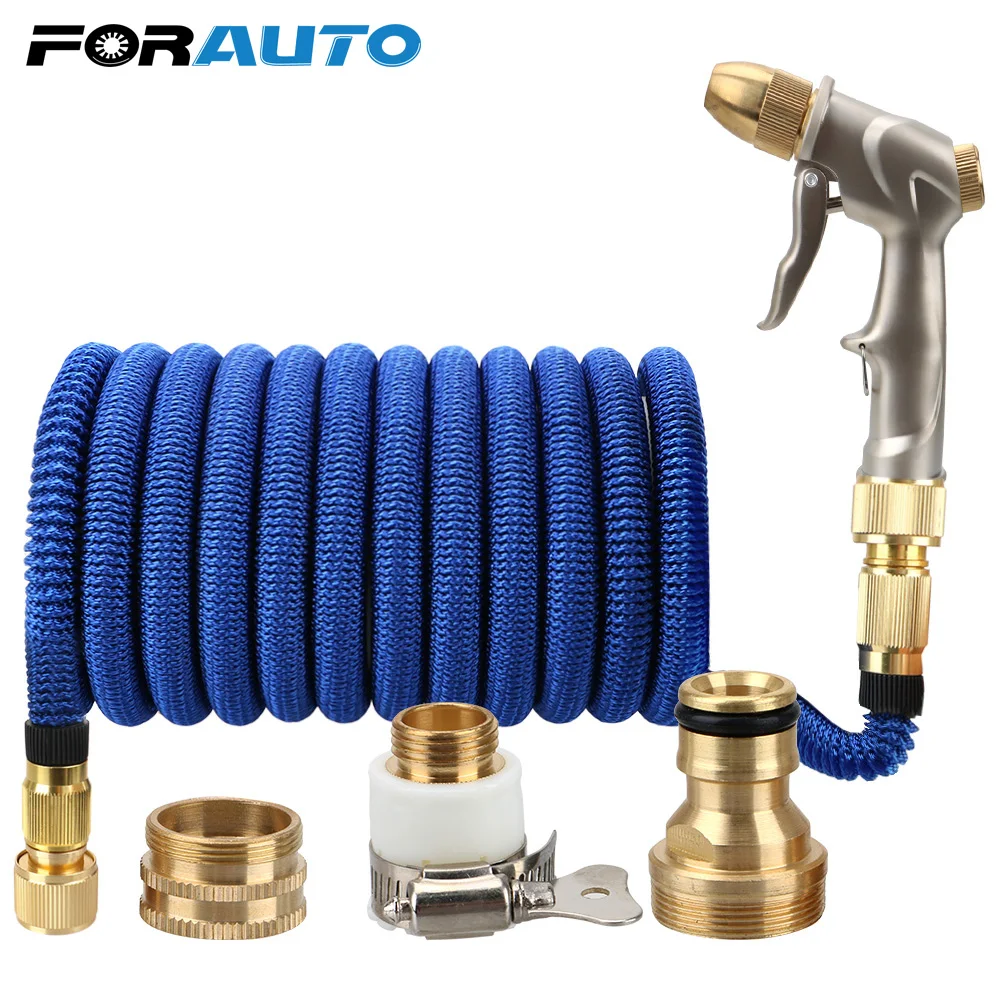 

Высокое давление 25FT-100FT садовый шланг пластиковый гибкий шланг для мытья автомобиля Регулируемая насадка металлический распылитель Телеск...