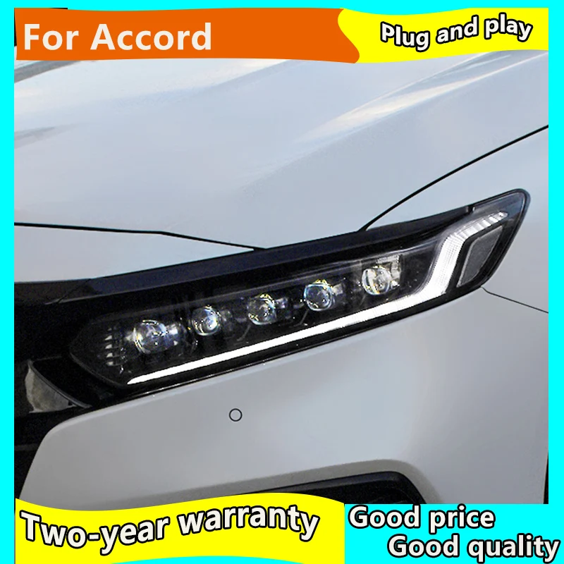 

Автомобильный Стайлинг светодиодный светодиодная фара для Honda Accord 10 2018 2019, головная лампа, динамический сигнал поворота DRL