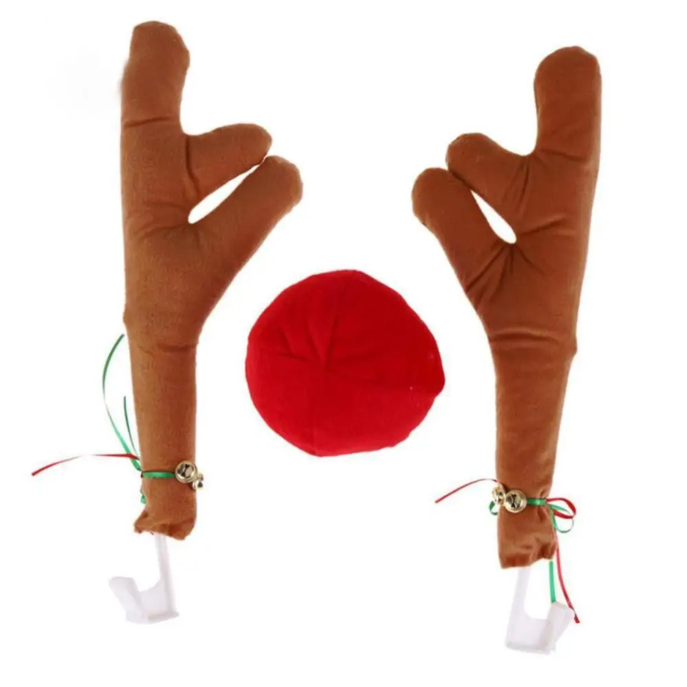 Рождественский стиль украшение автомобиля игрушки оленьи уши нос рог костюм