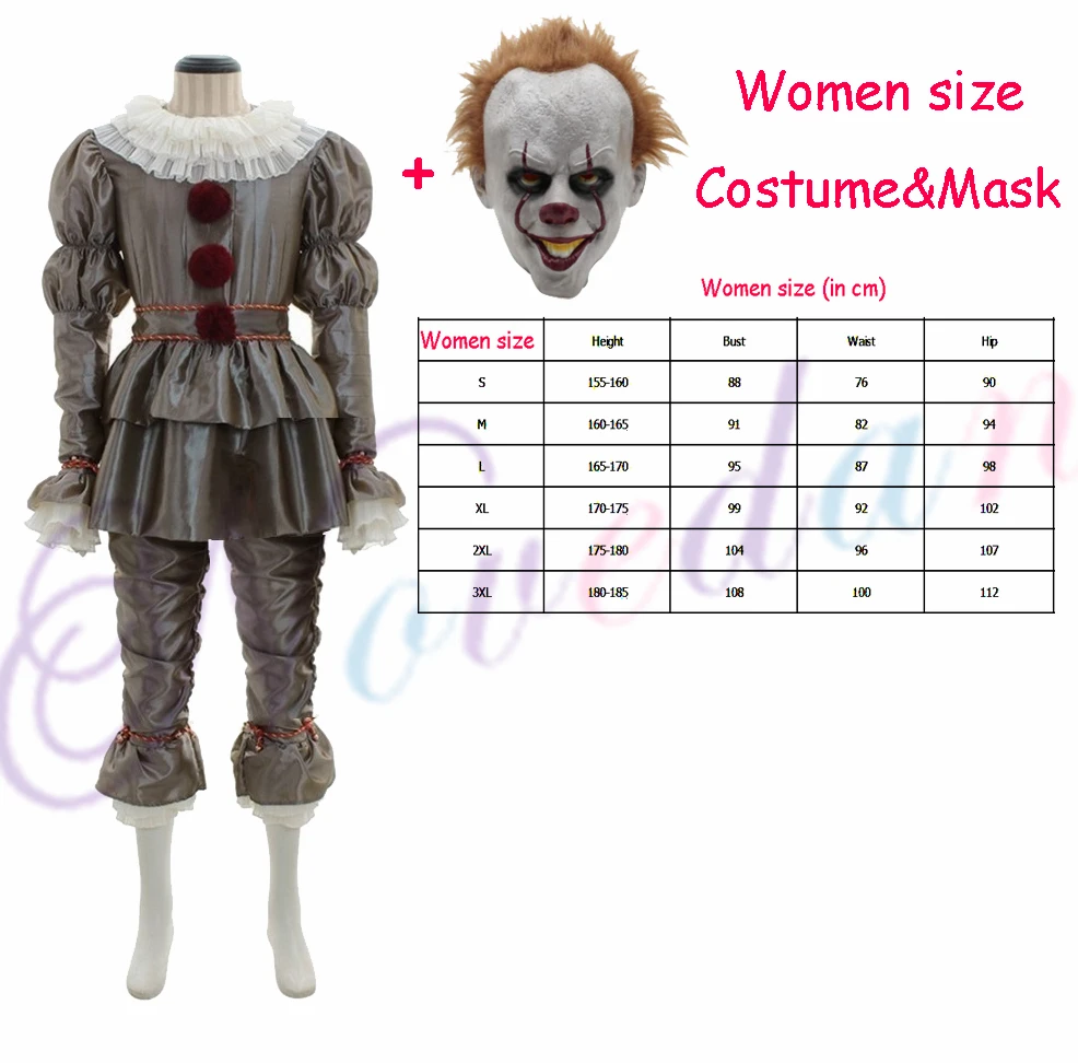 Women Costume Mask Клоун Косплей Стивен Кинг это Клоунский Костюм Взрослые Мужчины Женщины Необычные Хэллоуин костюм ужасного призрака Бэтмен Джокер мужская маска для взрослых - Цвет: Women Costume Mask