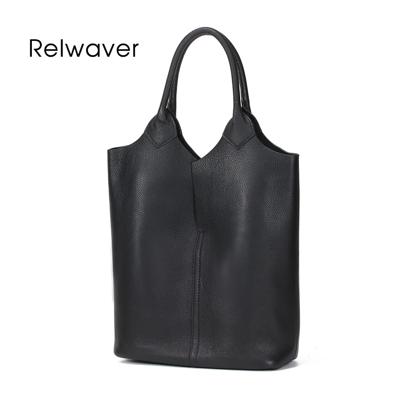

Brief big tote bag genuine leather wome handbag cowhide soft composite women shoulder bag business women commute bag