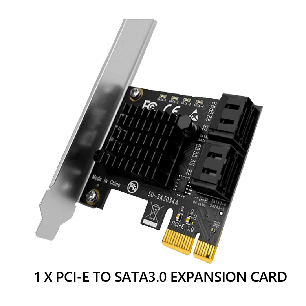 pci e адаптер 6 гбитс 4 порта pci express на sata fr