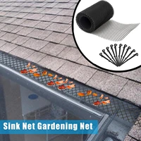 multi purpose gutter guard with 10 fixed hook reusable protective mesh protect from leaves debris clogging gutter garden netting