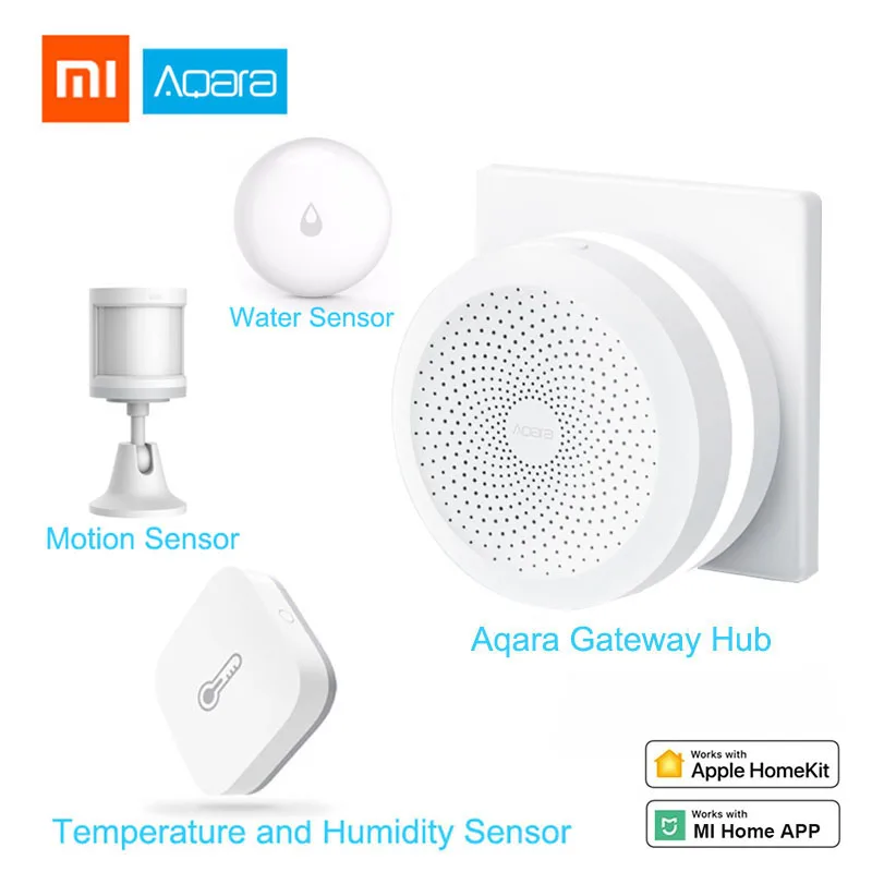4in1as picture Xiaomi Aqara комплекты умного дома Gateway2 концентратор настенный беспроводной переключатель двери окна сенсор дверной звонок двусторонний модуль управления HomeKit - Цвет: 4in1as picture