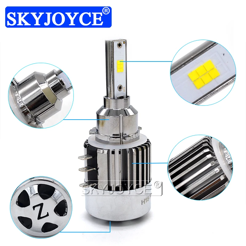SKYJOYCE Автомобильный светодиодный светильник H15 2 шт. 12 В 6000 К белый высокая