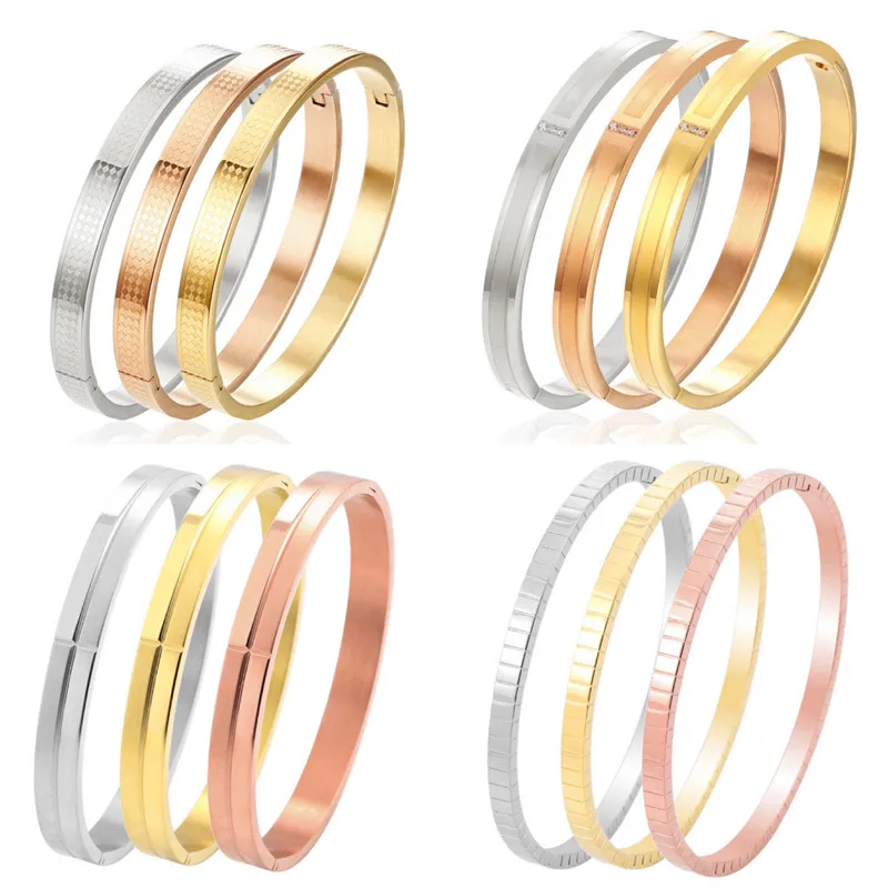 

Lovers Bracelets Woman Titanium Stainless Steel Personalized Fashion Luxury Wedding Cuff Charm Love Bangles Ladies Men Jewelry