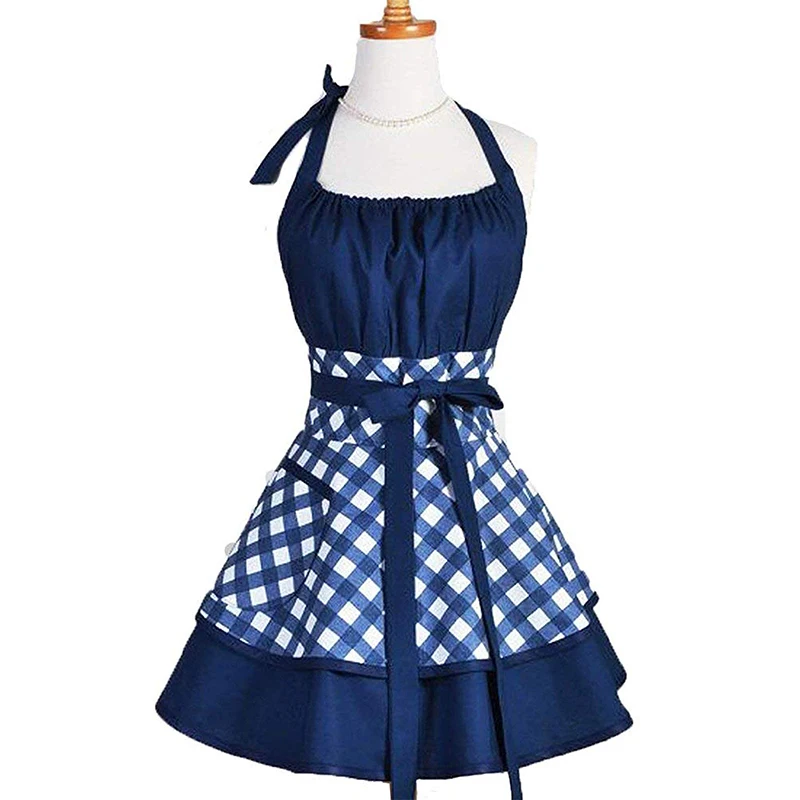 Новый Винтажный Милый хлопковый фартук принцессы кухонный Карманный Фартук для