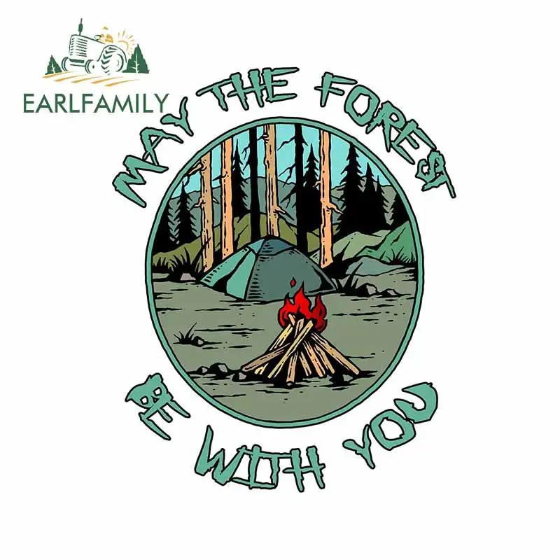 

EARLFAMILY 13cm x 10.4cm for May The Forest Be with You Camp Car Stickers Waterproof Car Door Decal Windshield Car Assessoires