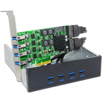 qindian add on cards pcie usb 3 0 card pci epci express usb 3 0 controller with 5 25 usb 3 0 front panel pc computer components