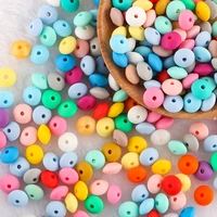 sunrony 12mm 3005001000pcs silicone lentil beads eco friendly beads for jewelry making diy pacifier chain necklace accessorie