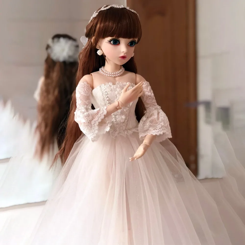 Кукла реборн Bjd 1/3 60 см кукла-невеста белое свадебное платье мягкие виниловые