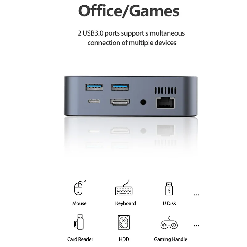 Док-станция 9 в 1 с USB 3 0 Тип C на HDMI-совместимый адаптер для VGA CD/TF-карт Samsung Huawei