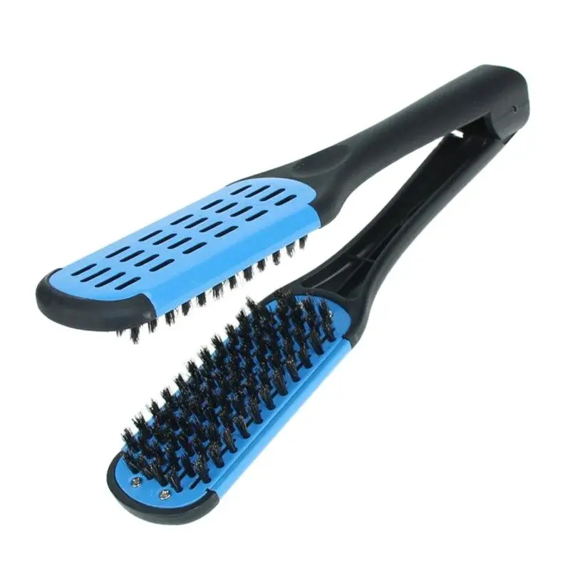 

V Shape Hair Straighter Comb Soft Anti-Static Flat Bristle Brush Salon Hairstyling Dressing Styling Silk Straightener Hairbrush