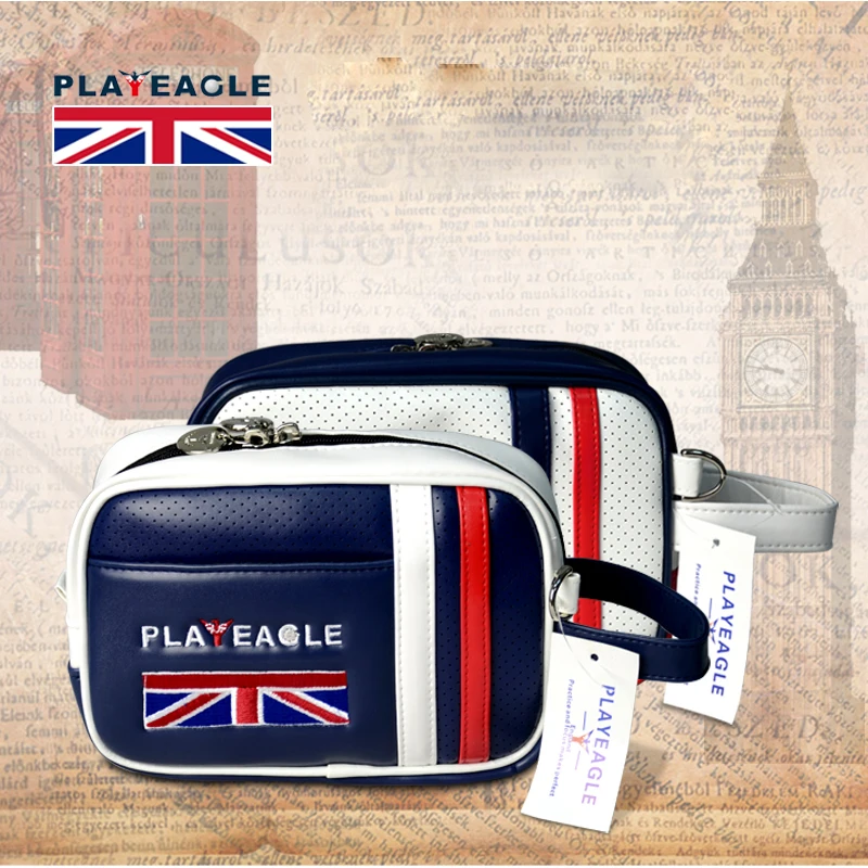 PLAYEAGLE Unisex Golf Pouch Bag Handbag PU Matreial Larger Capacity Mini Golf Bag With Zipper For Men Women