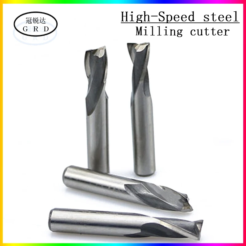

White steel end milling cutter 2 slots 1mm~20mm 4mm 6mm 8mm 12mm CNC lathe with chromium metal milling cutter 1.5mm