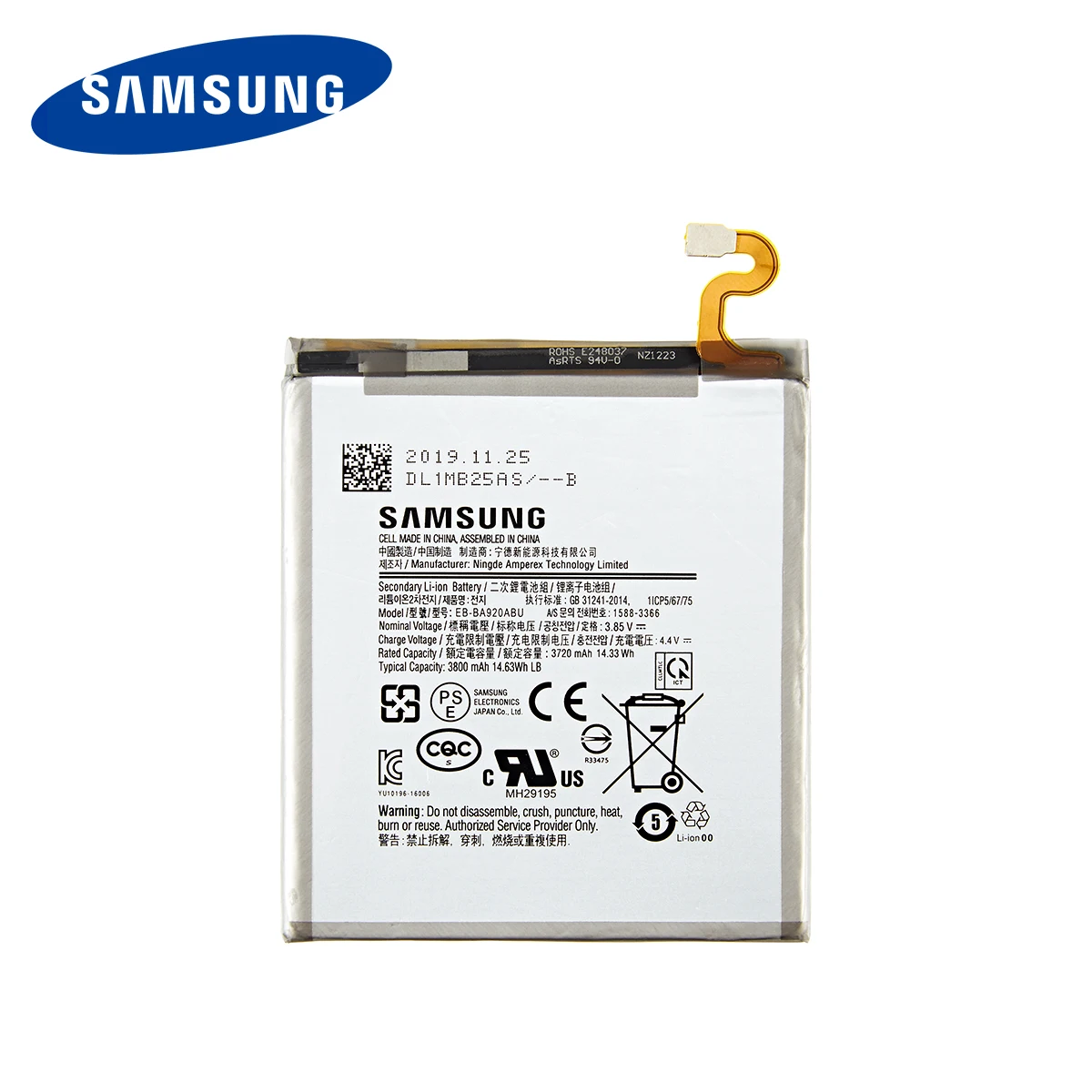samsung orginal eb ba920abu 3800mah battery for samsung galaxy a9 2018 a9s a9 star pro sm a920f a9200 mobile phone tools free global shipping