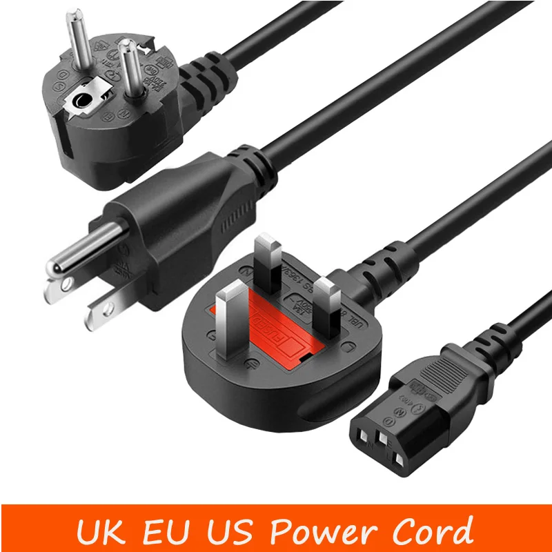 Черный шнур питания IEC320 C13 C14 PDU UPS US UK EU Германия Россия Америка BS1363 13A британский