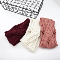 2021 new winter warm woolen knitted headband turban for women crochet wide stretch hairbands elastic headwrap hair accessories