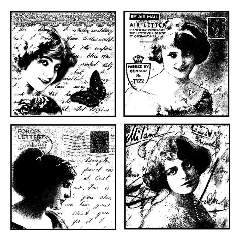 

Прозрачные прозрачные штампы для девочек в стиле ретро для скрапбукинга «сделай сам», забавные декоративные принадлежности для изготовления открыток, A0341