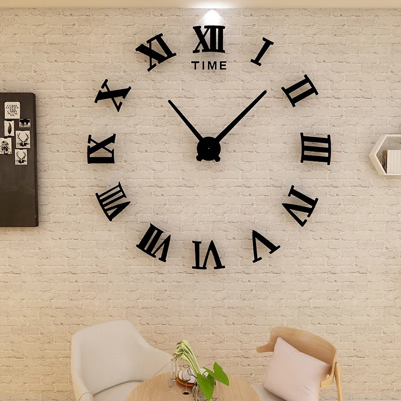 

Roman wall clock, acrylic clock for living room, home diy creative wall clock