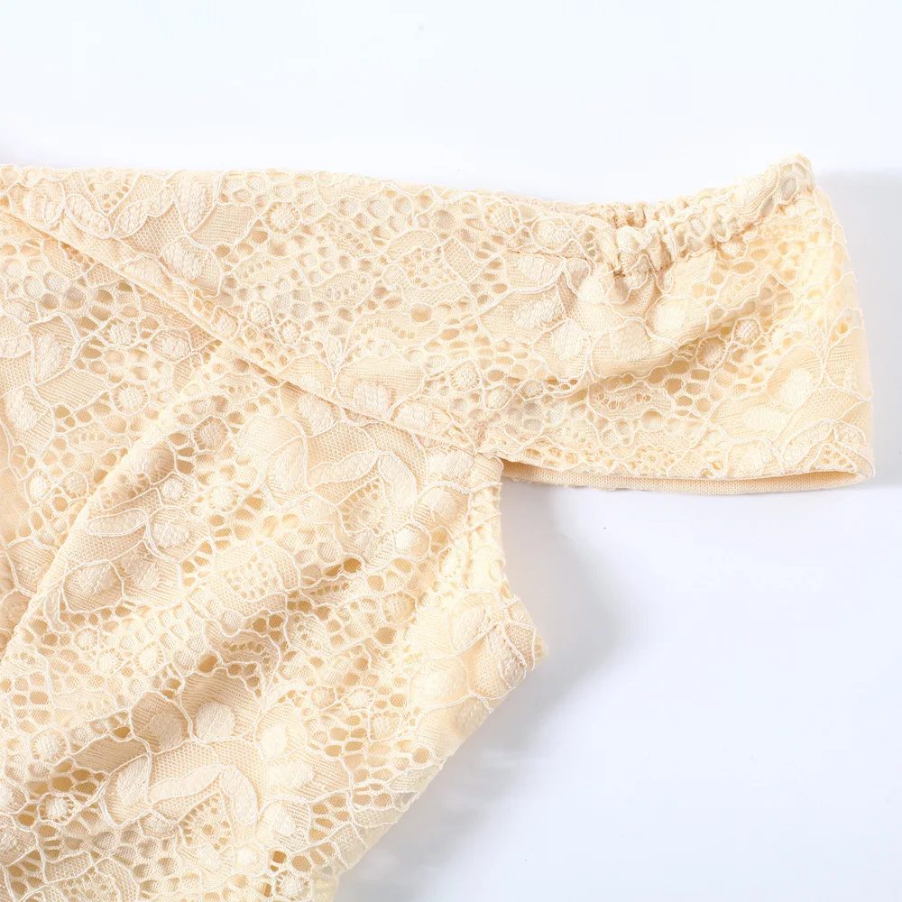 

BacklakeGirls 2020 Sexy V Neck Off The Shoulder Short Sleeves Casual Women Short Party Dress Princess A-Line Dress Lace Vestido